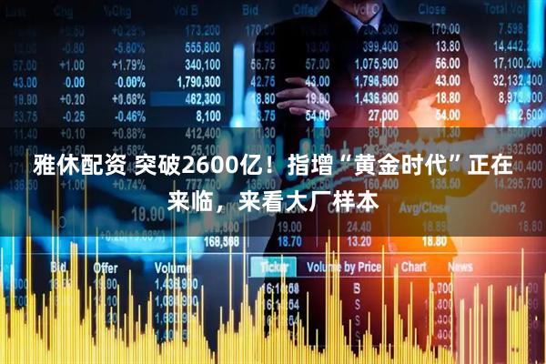 雅休配资 突破2600亿！指增“黄金时代”正在来临，来看大厂样本